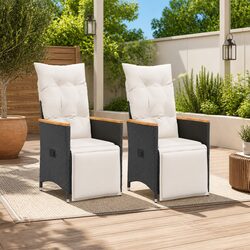 Durable Adjustable Reclining Garden Chairs with Cushions
