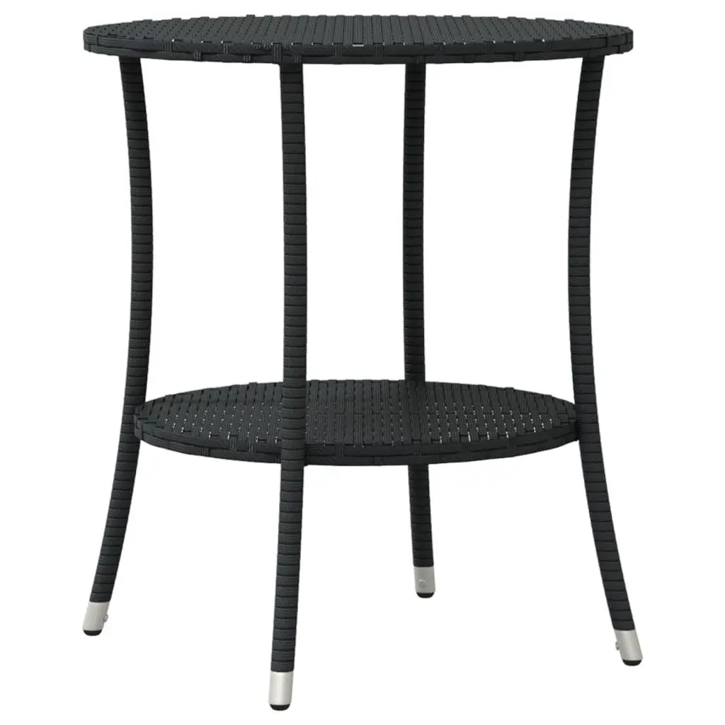 Bistro Set PE Rattan Black 3 Piece Outdoor Garden Patio Furniture