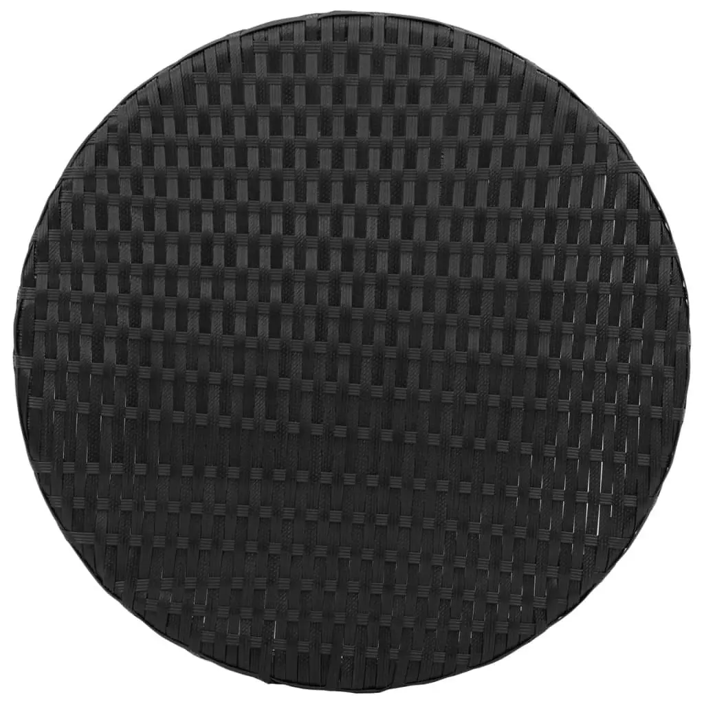 Bistro Set PE Rattan Black 3 Piece Outdoor Garden Patio Furniture