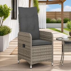 Premium Reclining Garden Chair with Grey Cushions