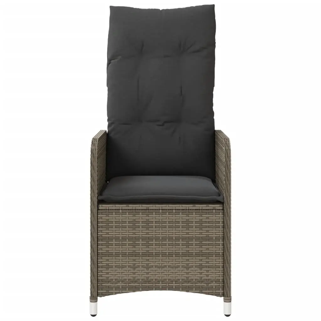 Reclining Garden Chair with Grey Cushions