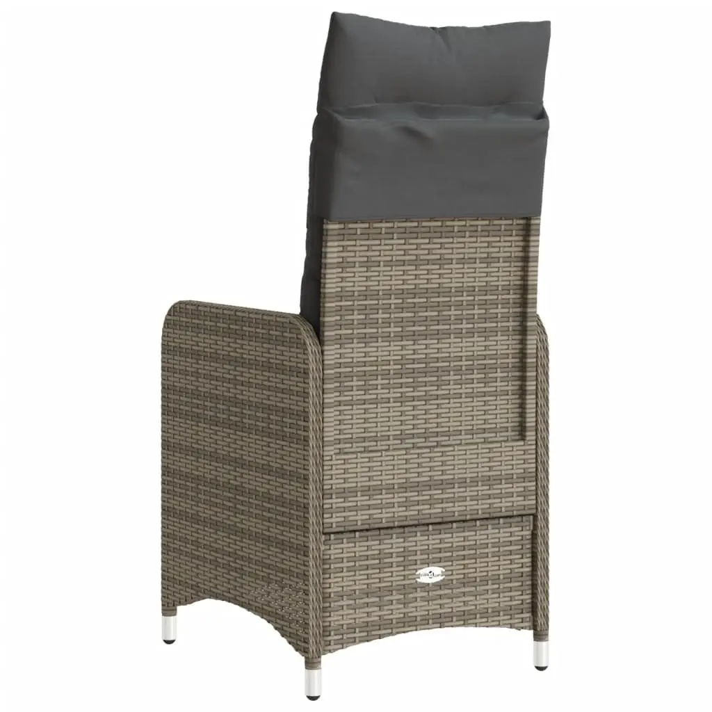 Reclining Garden Chair with Grey Cushions
