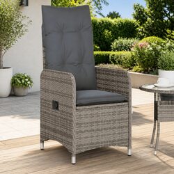 Grey Poly Rattan Outdoor Reclining Chairs Set of 2