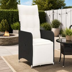 Premium Black Reclining Garden Chair with Cushions