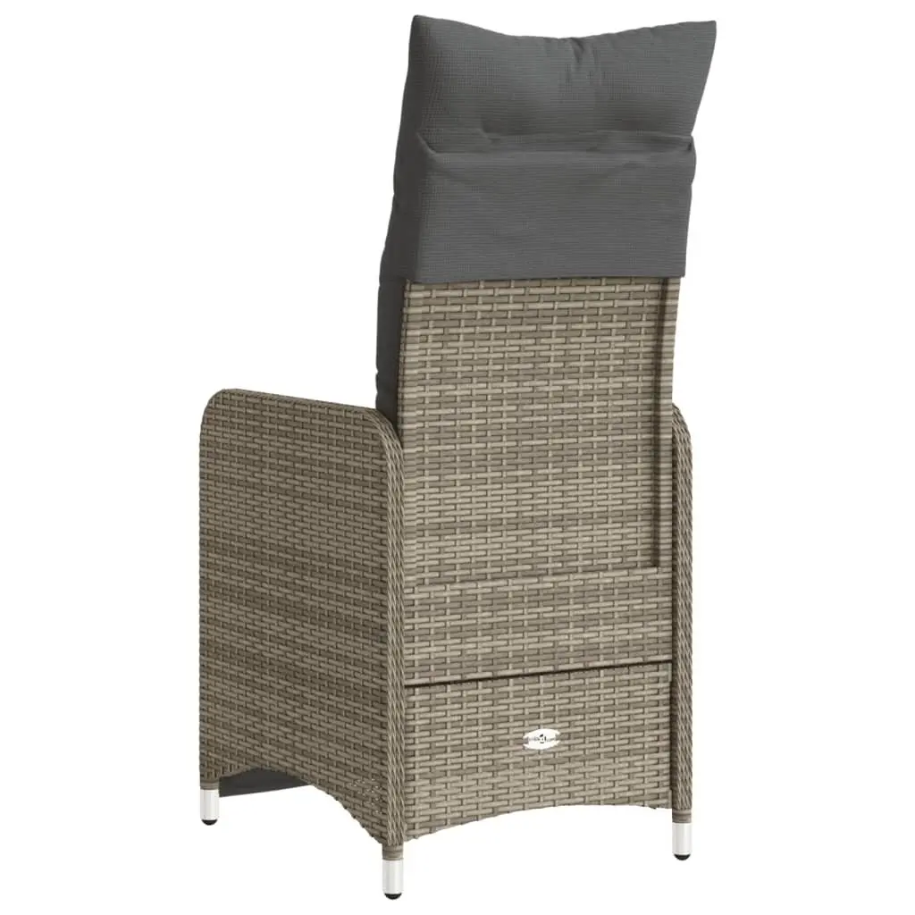 Adjustable Reclining Garden Chair Grey for Outdoor Comfort