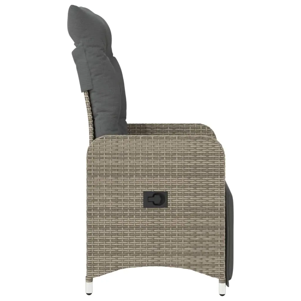 Adjustable Reclining Garden Chair Grey for Outdoor Comfort