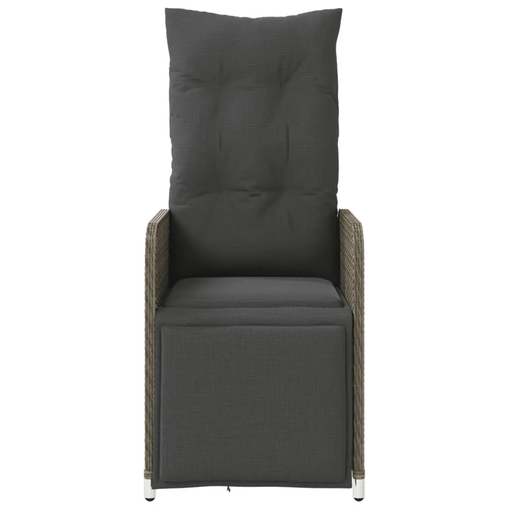 Grey Reclining Garden Chairs with Table Set