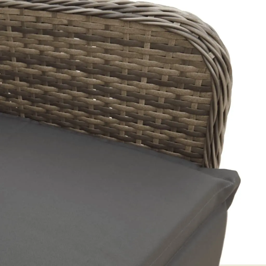 Grey Reclining Garden Chairs with Table Set