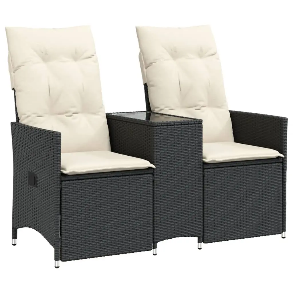 2-Seater Outdoor Reclining Garden Sofa with Table