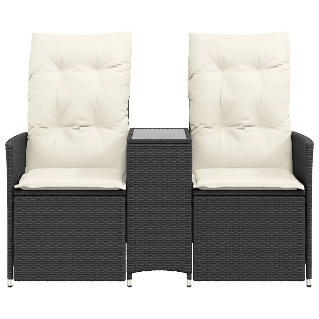 2-Seater Outdoor Reclining Garden Sofa with Table