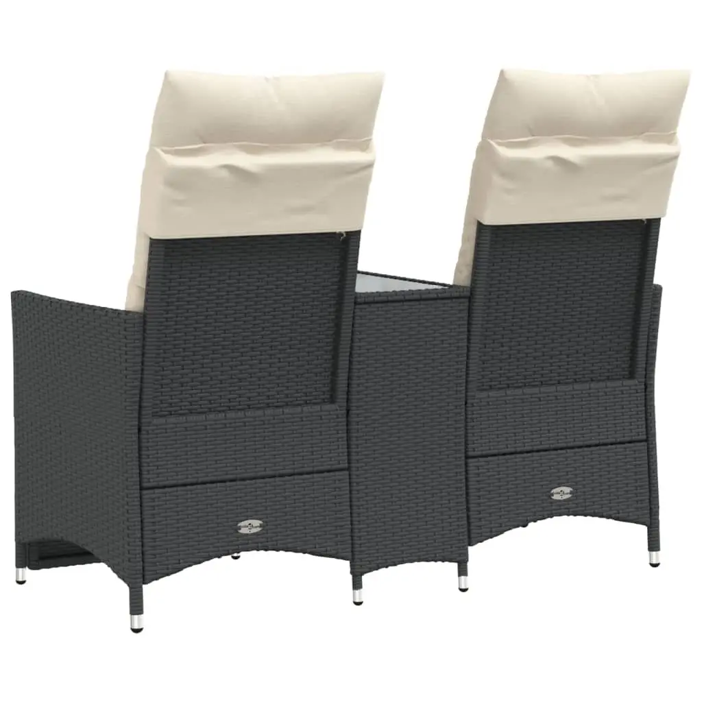2-Seater Outdoor Reclining Garden Sofa with Table
