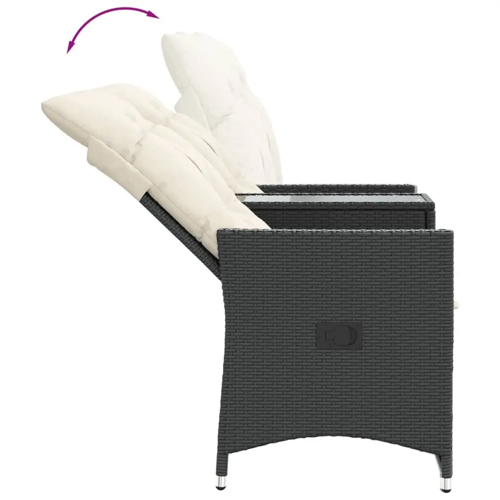 2-Seater Outdoor Reclining Garden Sofa with Table