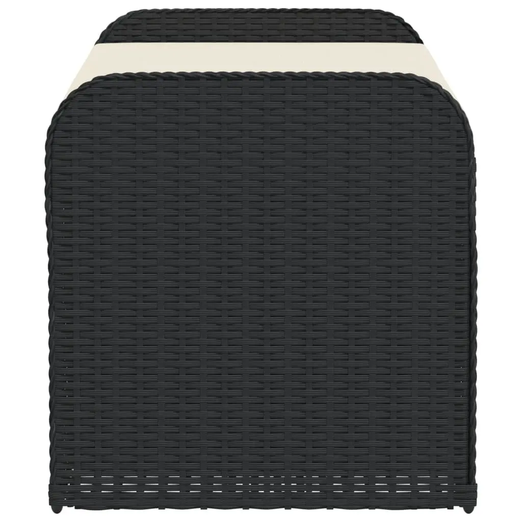 Outdoor Storage Bench with Cushion in Black