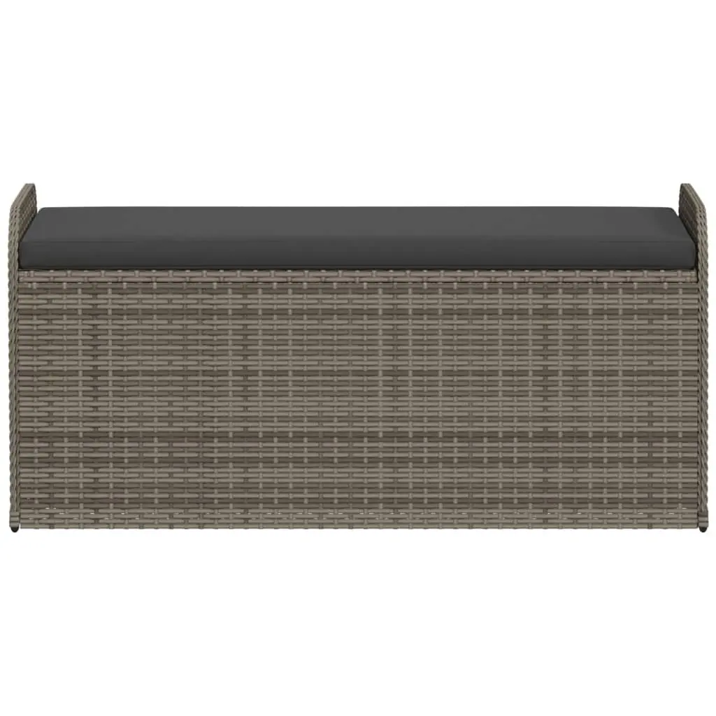 Outdoor Storage Bench with Cushion in Grey