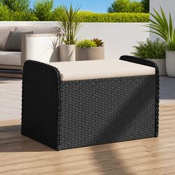 Durable Outdoor Storage Bench with Cushion for Gardens