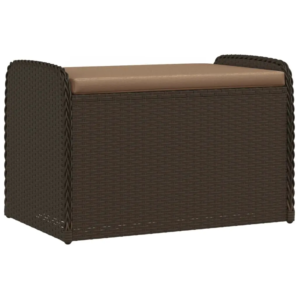Outdoor Storage Bench with Cushion in Brown