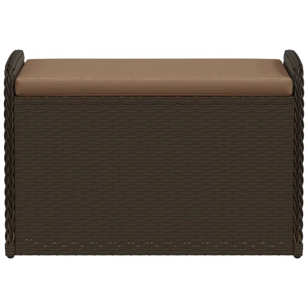 Outdoor Storage Bench with Cushion in Brown