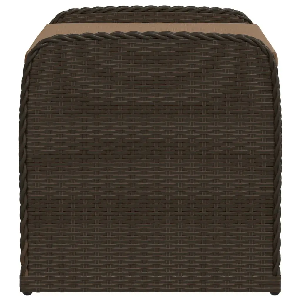 Outdoor Storage Bench with Cushion in Brown