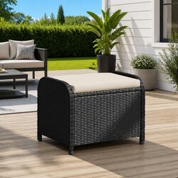 Durable Black Garden Stool with Soft Cushion for Outdoors