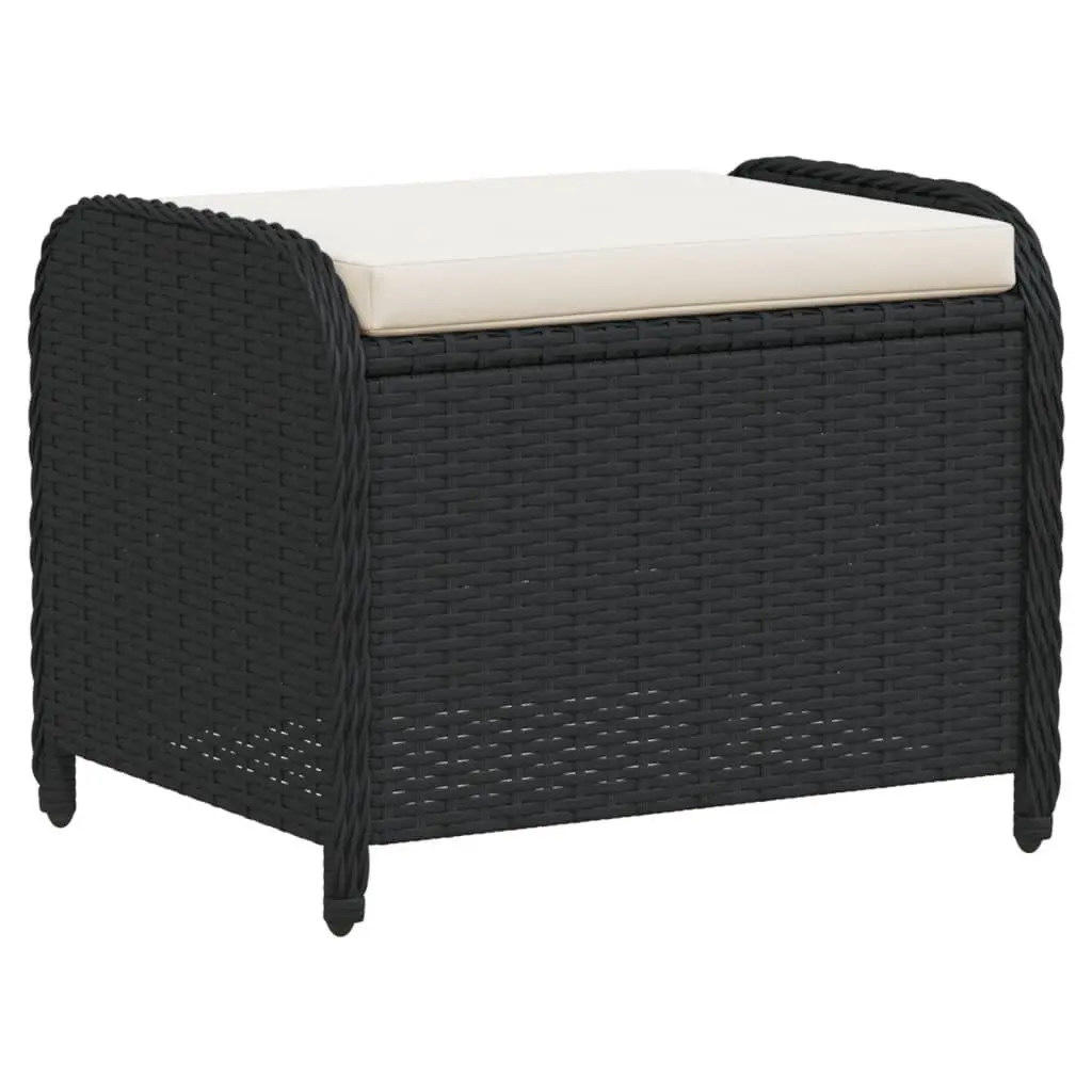 Black Garden Stool with Soft Cushion for Outdoors