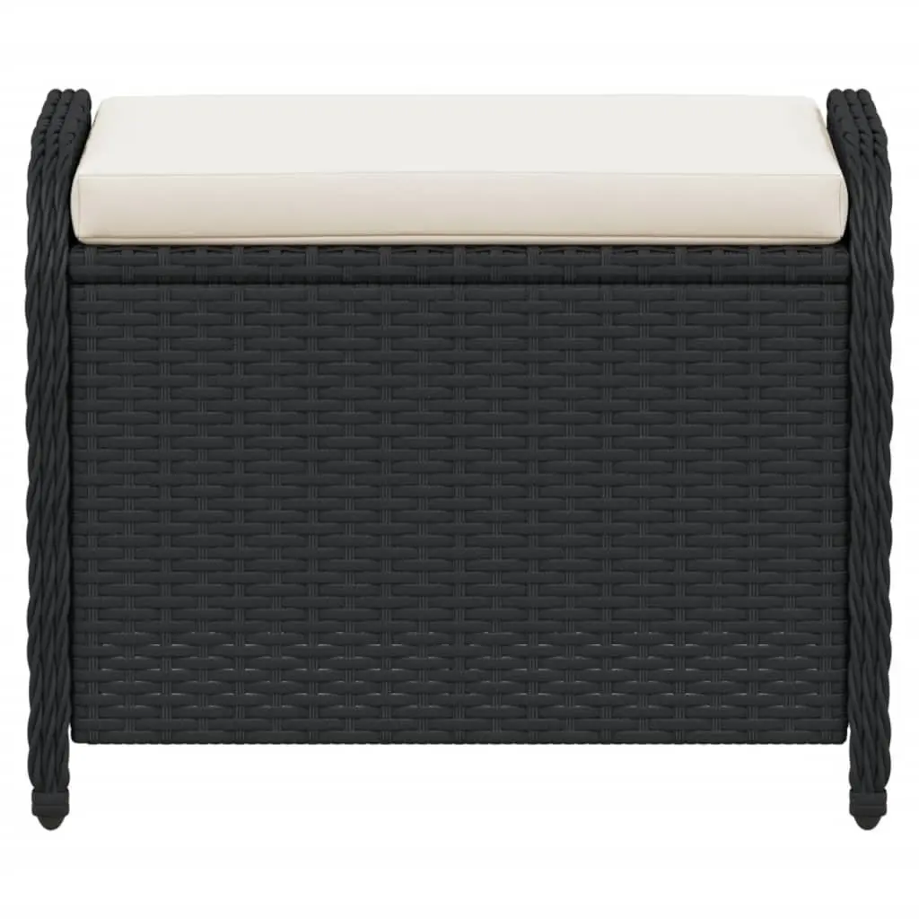 Black Garden Stool with Soft Cushion for Outdoors
