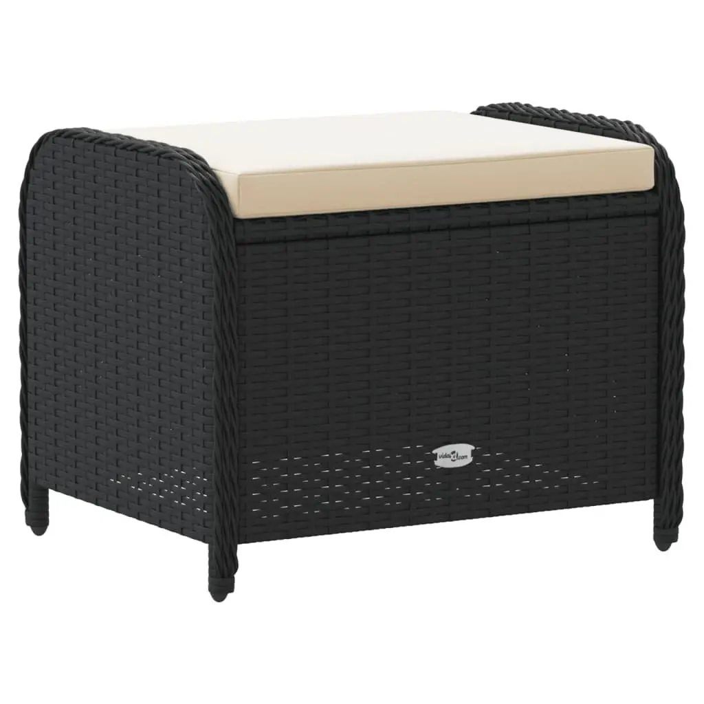 Black Garden Stool with Soft Cushion for Outdoors