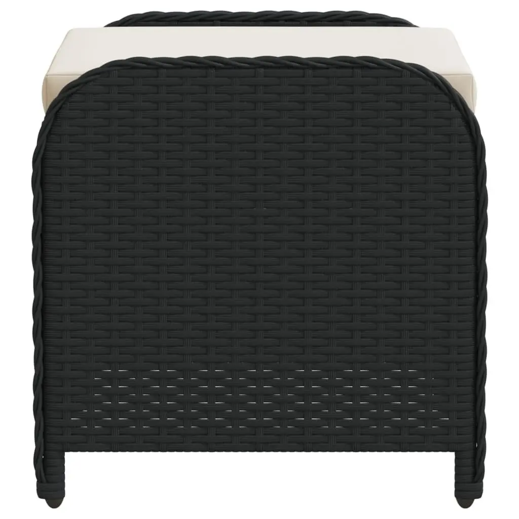 Black Garden Stool with Soft Cushion for Outdoors