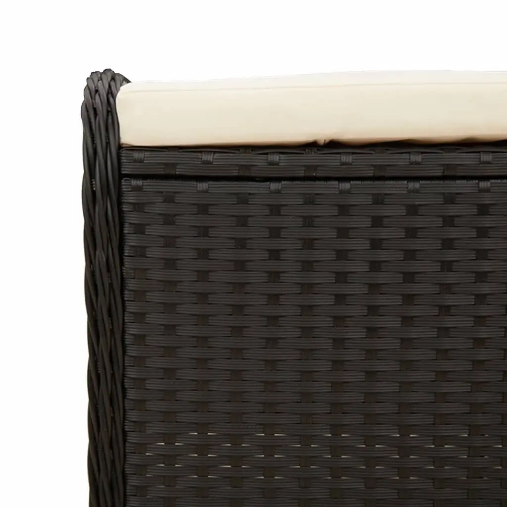 Black Garden Stool with Soft Cushion for Outdoors