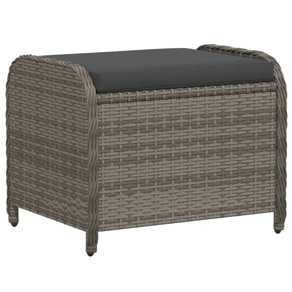 Grey Garden Stool with Cushioned Seat
