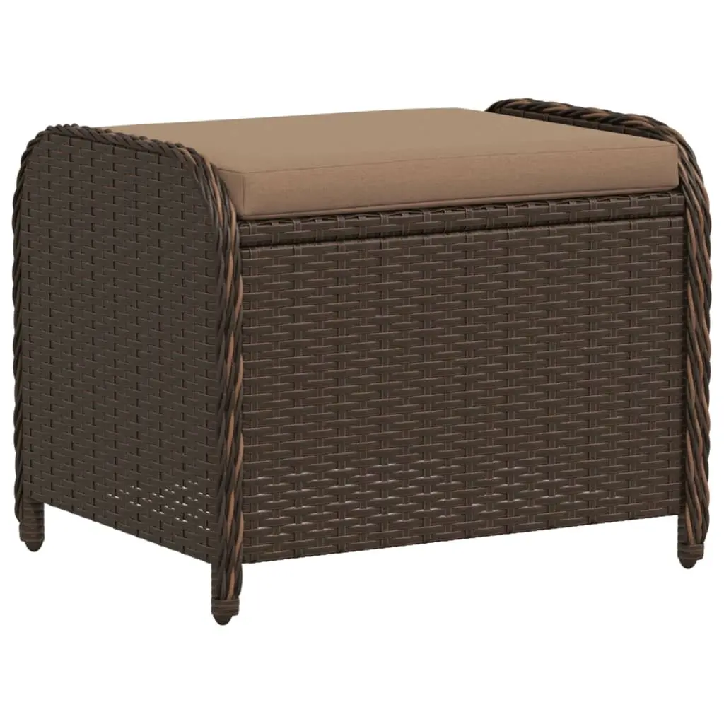 Brown Garden Stool with Cushion for Outdoor Use