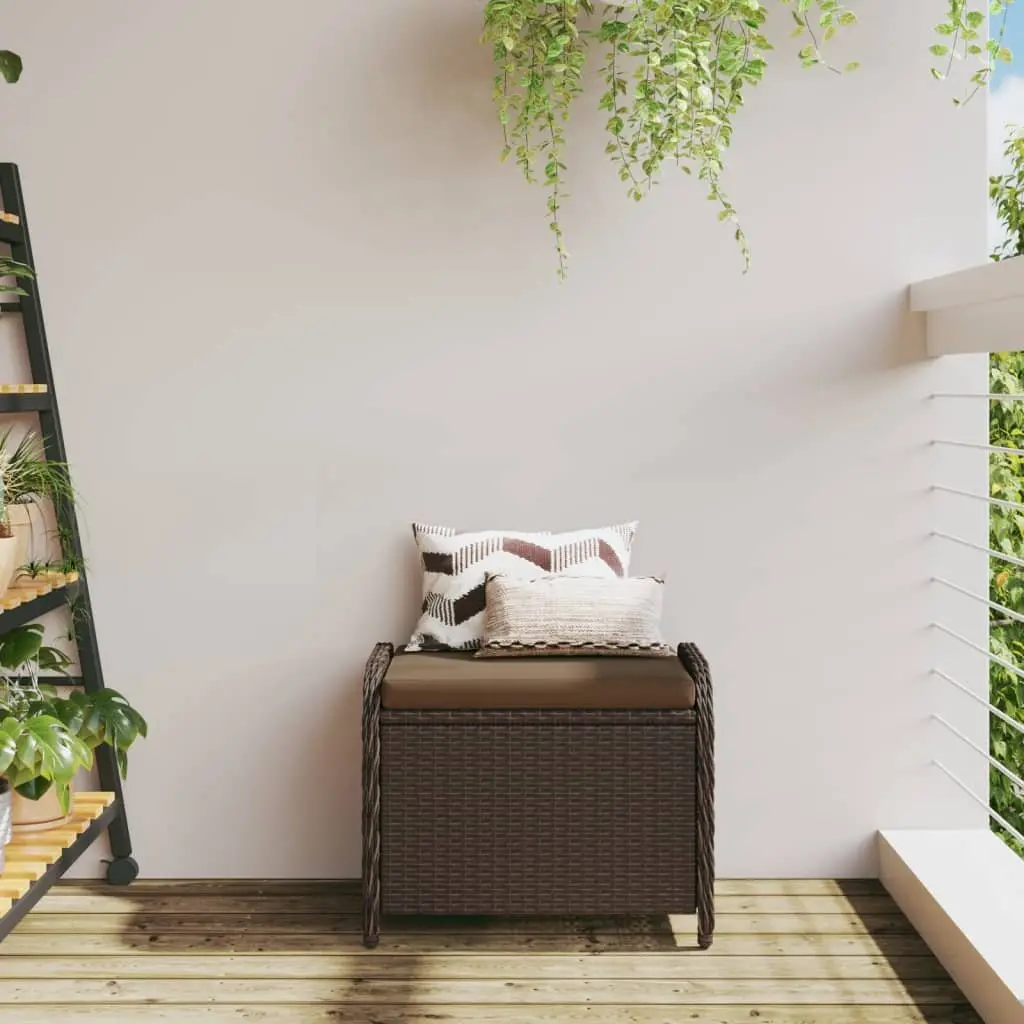 Brown Garden Stool with Cushion for Outdoor Use