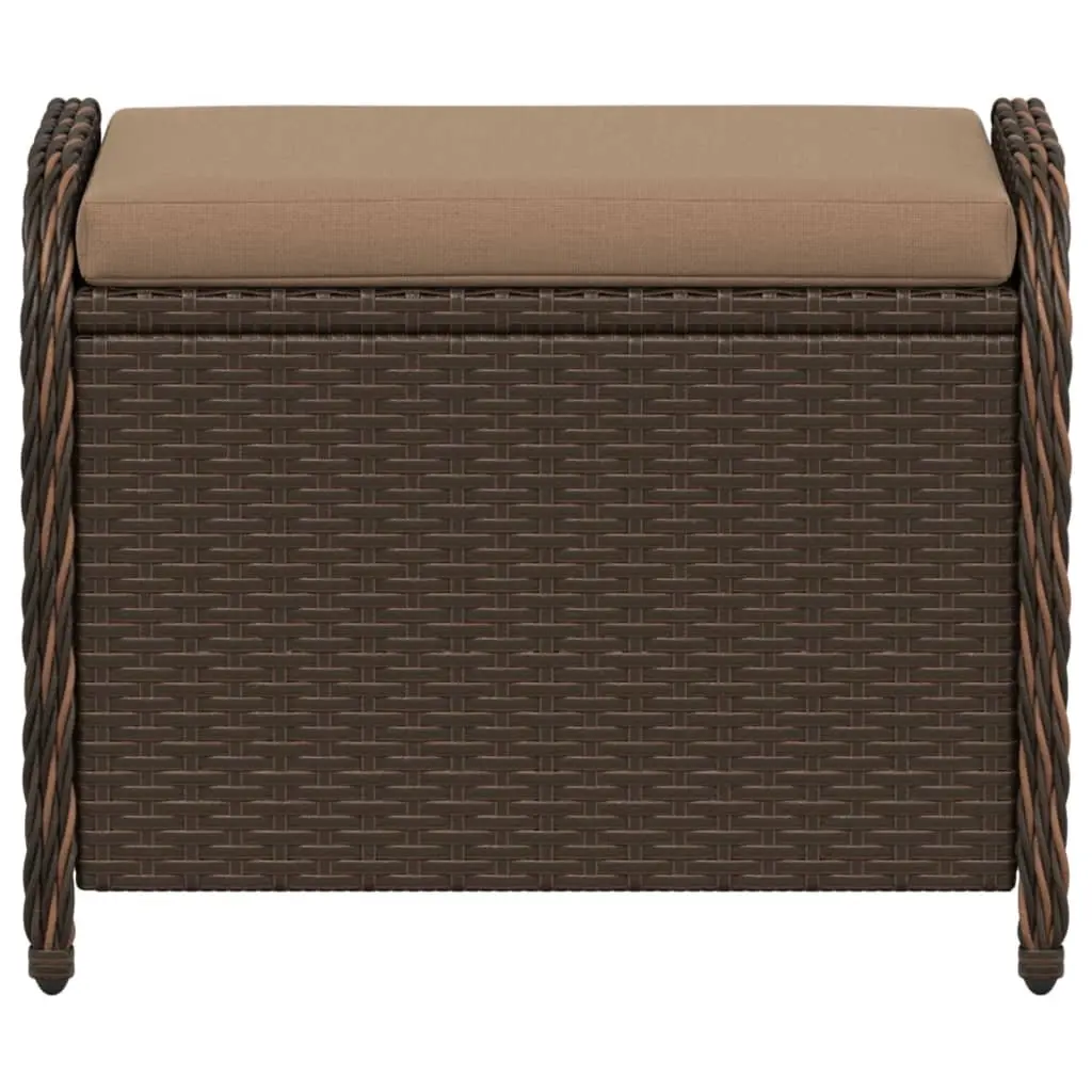 Brown Garden Stool with Cushion for Outdoor Use