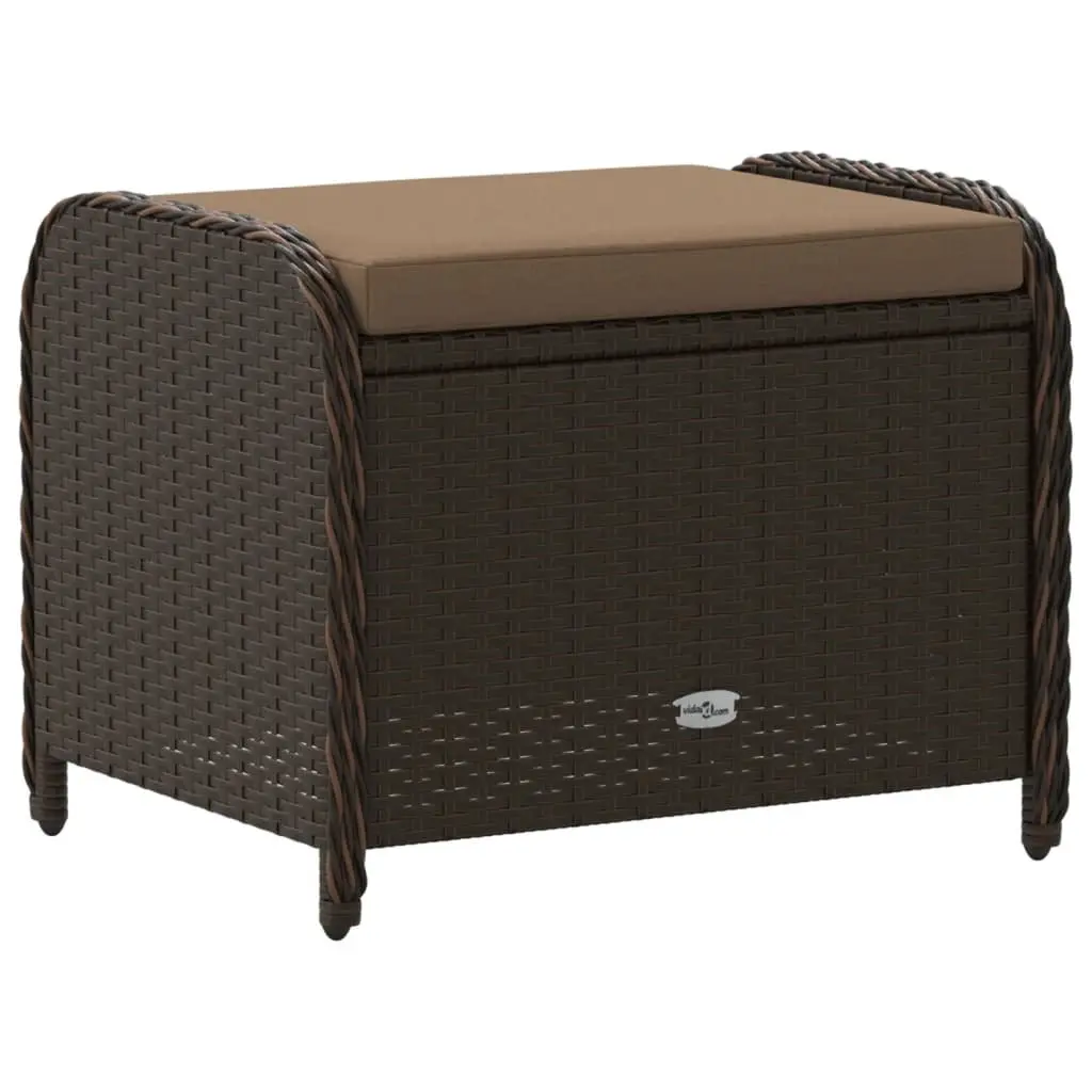 Brown Garden Stool with Cushion for Outdoor Use