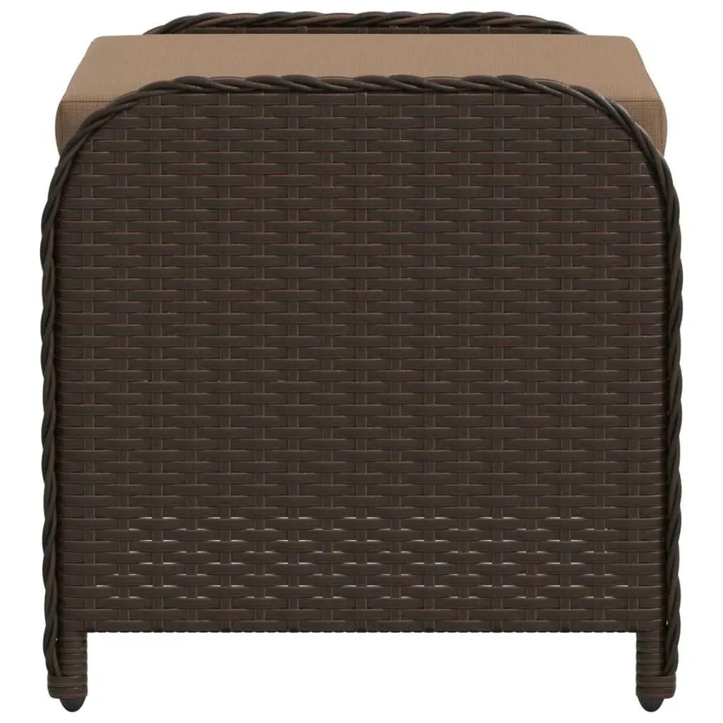 Brown Garden Stool with Cushion for Outdoor Use