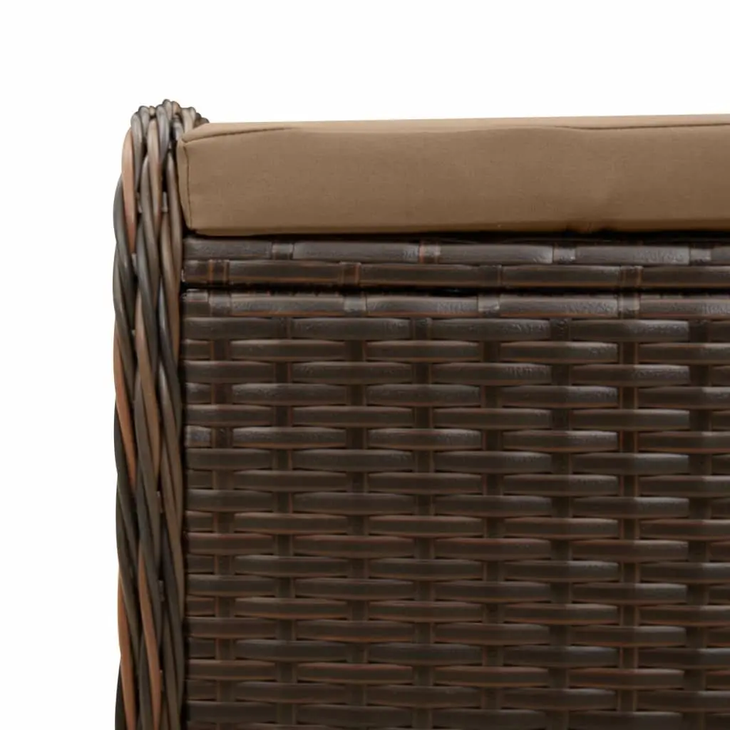 Brown Garden Stool with Cushion for Outdoor Use