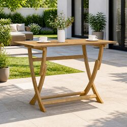 Sturdy Folding Garden Table 110x55x75cm for Patio