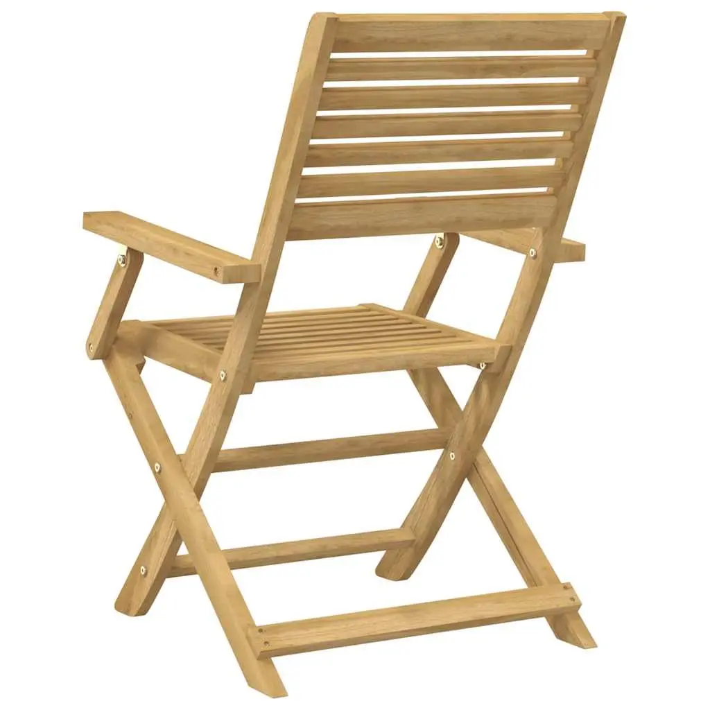 Set of 2 Solid Wood Folding Outdoor Chairs