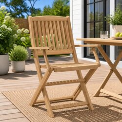 Sturdy Folding Garden Chairs 2 Pcs Solid Wood Seating
