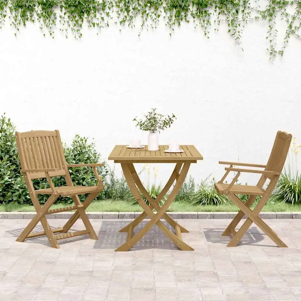 Folding Garden Chairs 2 Pcs Solid Wood Seating