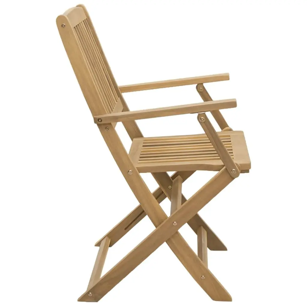 Folding Garden Chairs 2 Pcs Solid Wood Seating