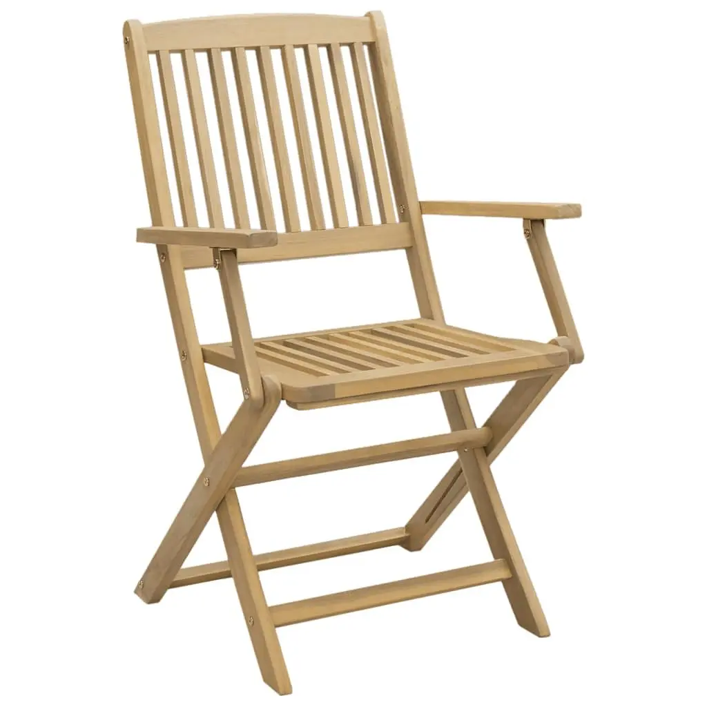 Folding Chairs Solid Acacia Wood 54 x 61 x 88 cm Brown 4 Piece Garden Patio Seating