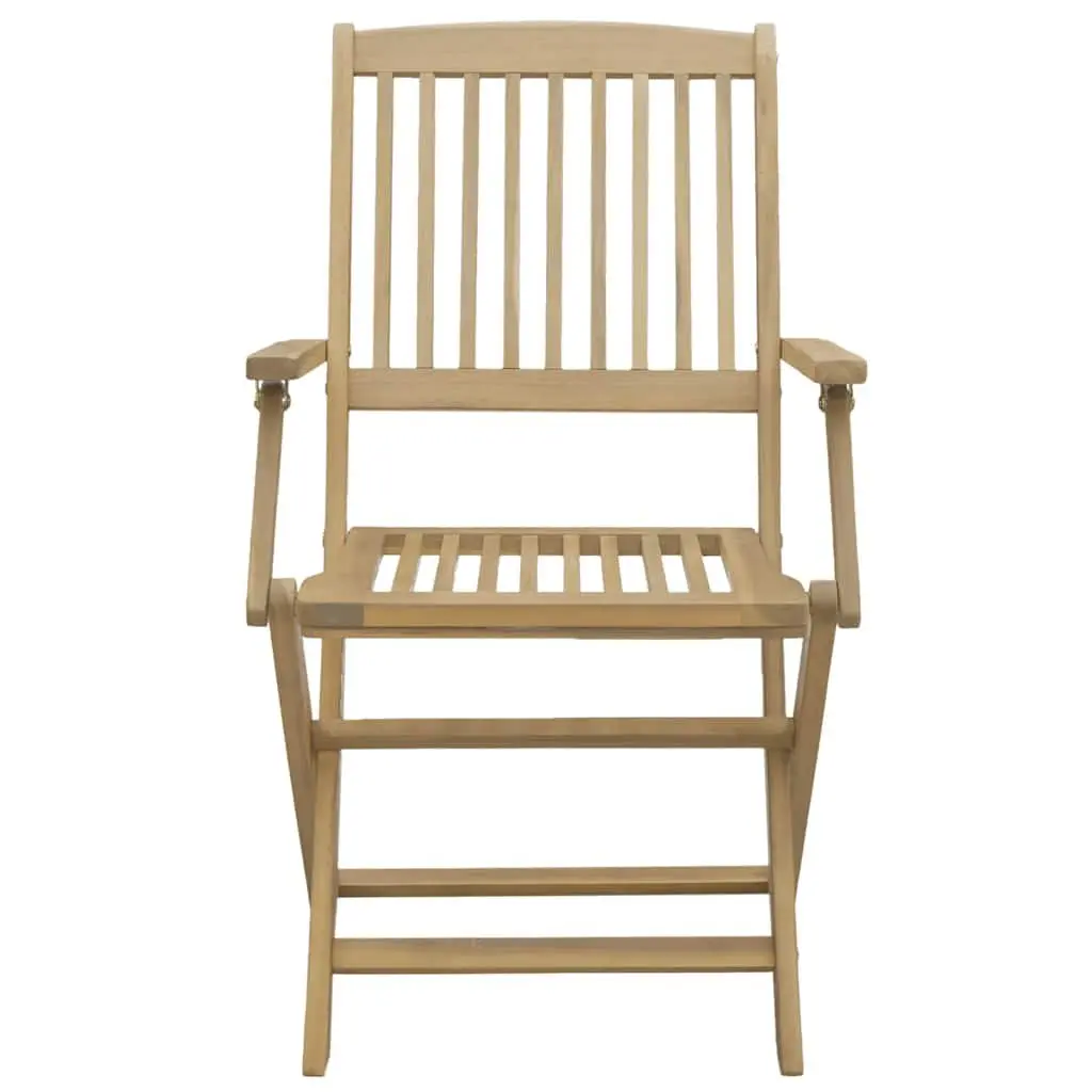 Folding Chairs Solid Acacia Wood 54 x 61 x 88 cm Brown 4 Piece Garden Patio Seating