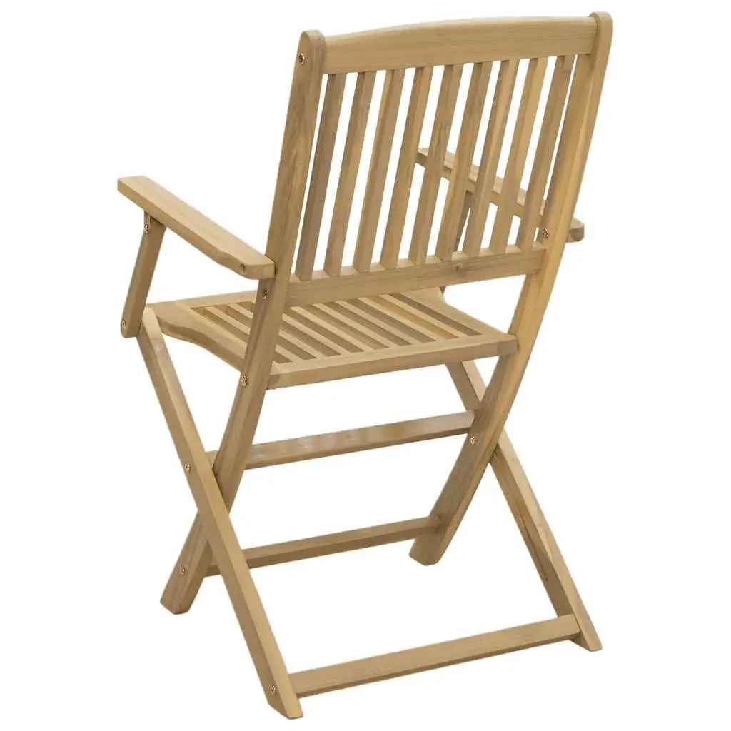 Folding Chairs Solid Acacia Wood 54 x 61 x 88 cm Brown 4 Piece Garden Patio Seating