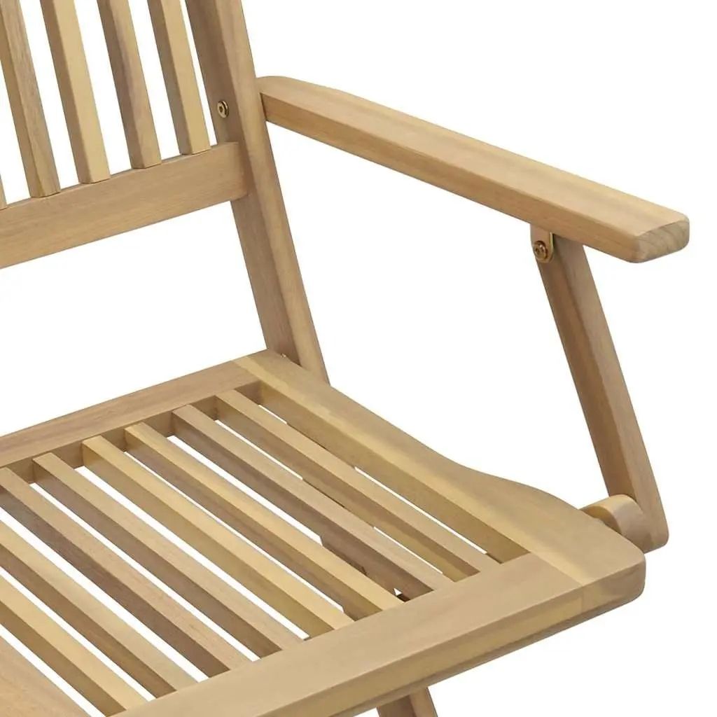 Folding Chairs Solid Acacia Wood 54 x 61 x 88 cm Brown 4 Piece Garden Patio Seating