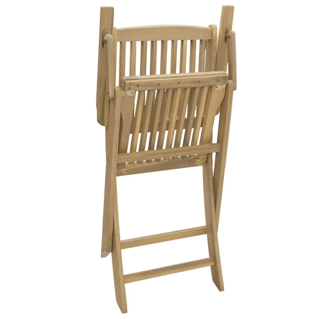 Folding Chairs Solid Acacia Wood 54 x 61 x 88 cm Brown 4 Piece Garden Patio Seating