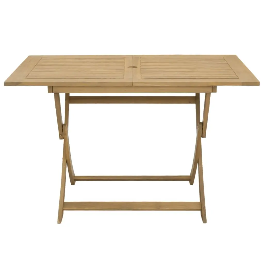 Folding Garden Table Solid Acacia Wood 120x70x75cm Brown