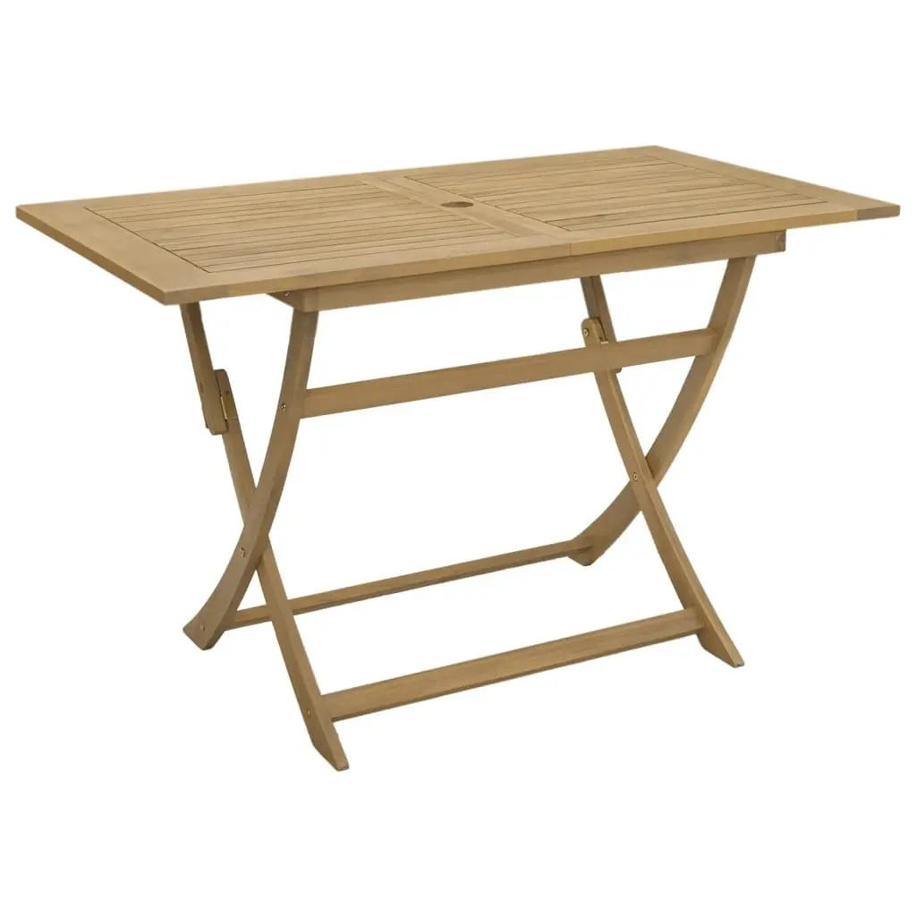 Folding Garden Table Solid Acacia Wood 120x70x75cm Brown