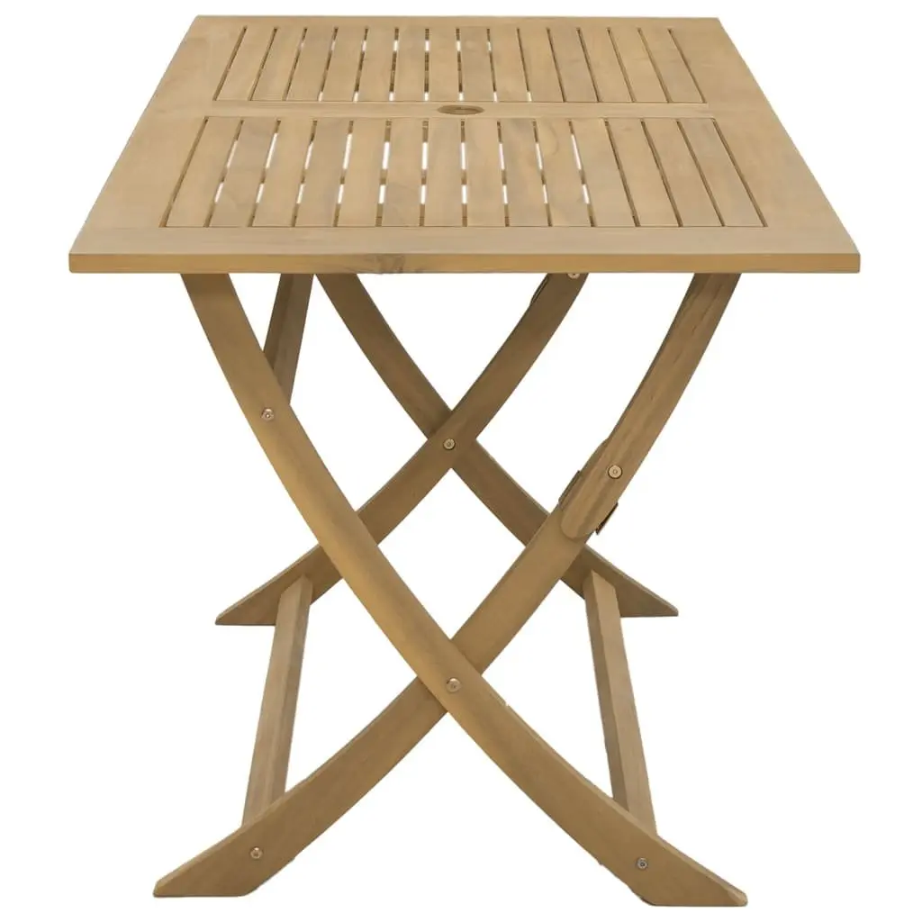 Folding Garden Table Solid Acacia Wood 120x70x75cm Brown