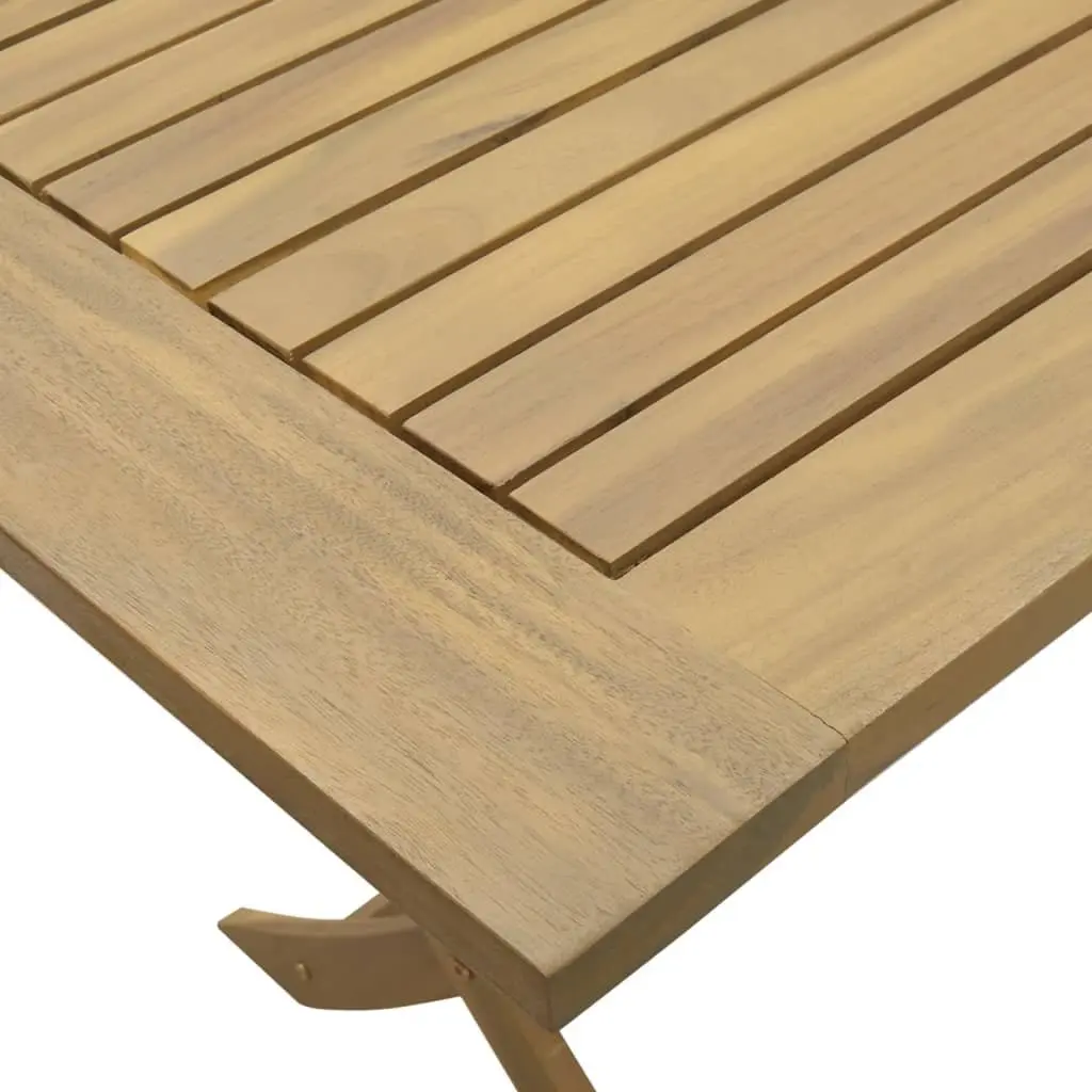 Folding Garden Table Solid Acacia Wood 120x70x75cm Brown