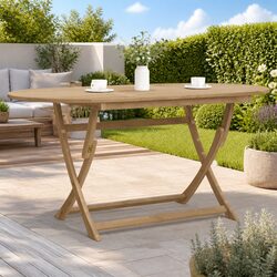 Solid Acacia Wood Folding Garden Table 160x85x75 cm